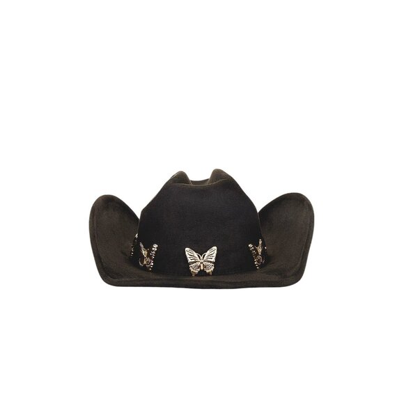 8 Other Reasons Butteryfly Cowboy Hat in Black One Size New Womens Western